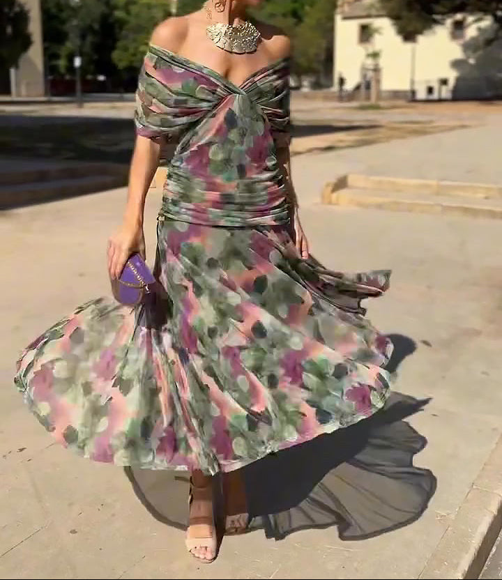 Elegantna maksi haljina s V-izrezom