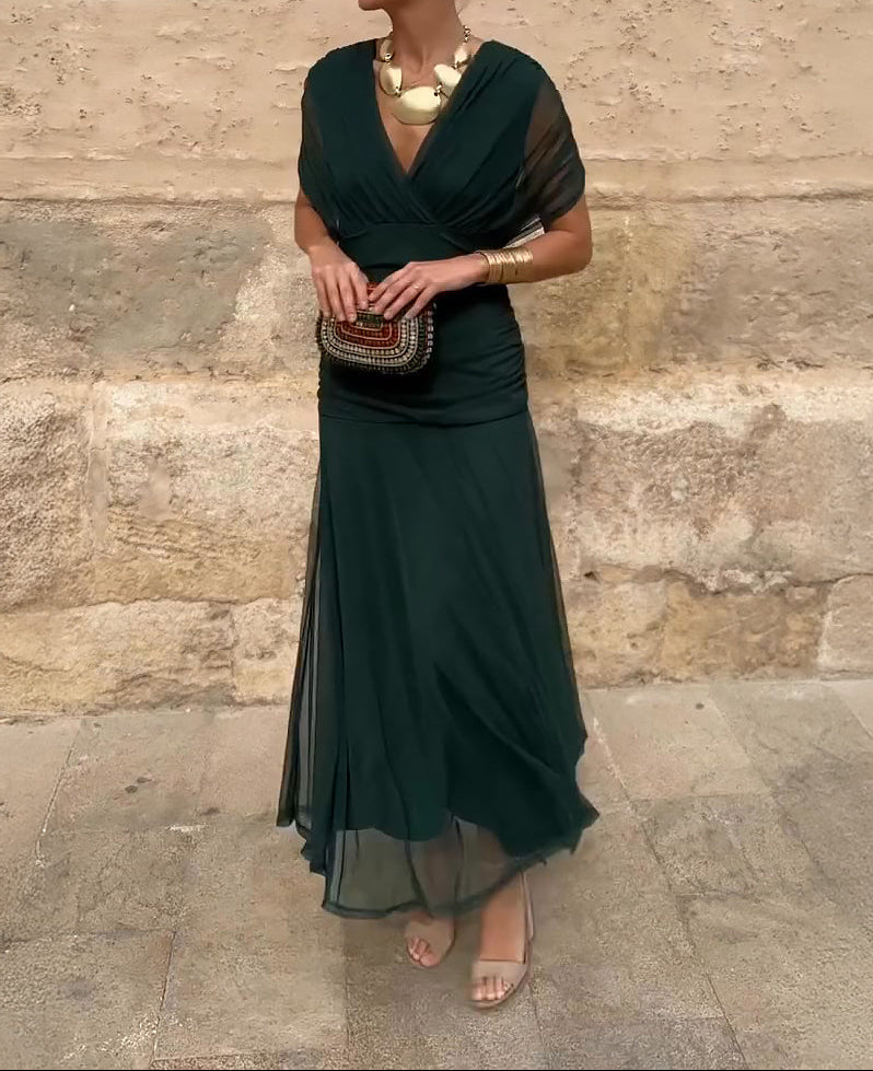 Elegantna maksi haljina s V-izrezom