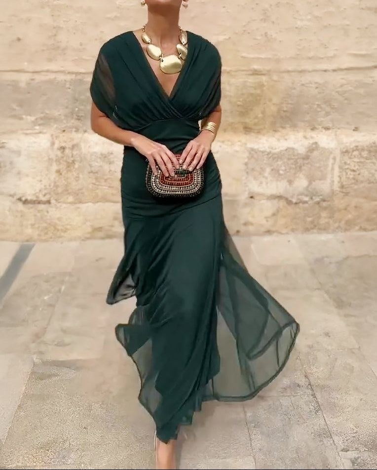 Elegantna maksi haljina s V-izrezom