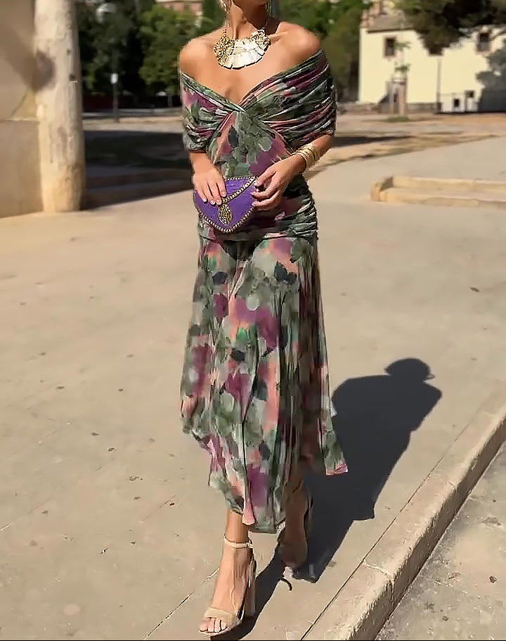 Elegantna maksi haljina s V-izrezom
