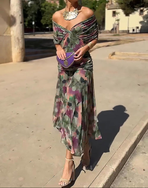 Elegantna maksi haljina s V-izrezom
