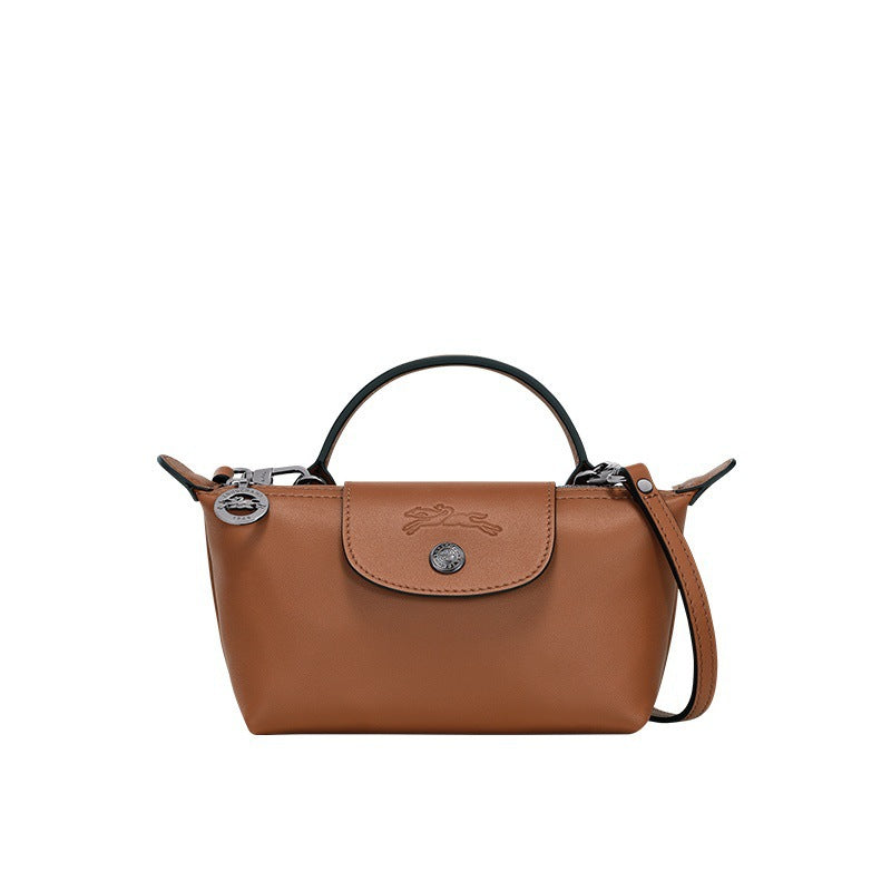 Mala kožna torbica Longchamp – smeđa