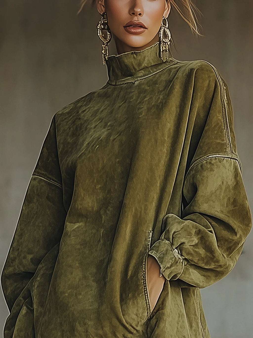 Ležerna oversized mini haljina s resicama