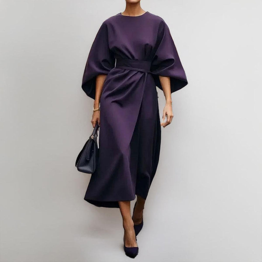 Haljina kimono kroja sa sjenovitim cvjetnim uzorkom