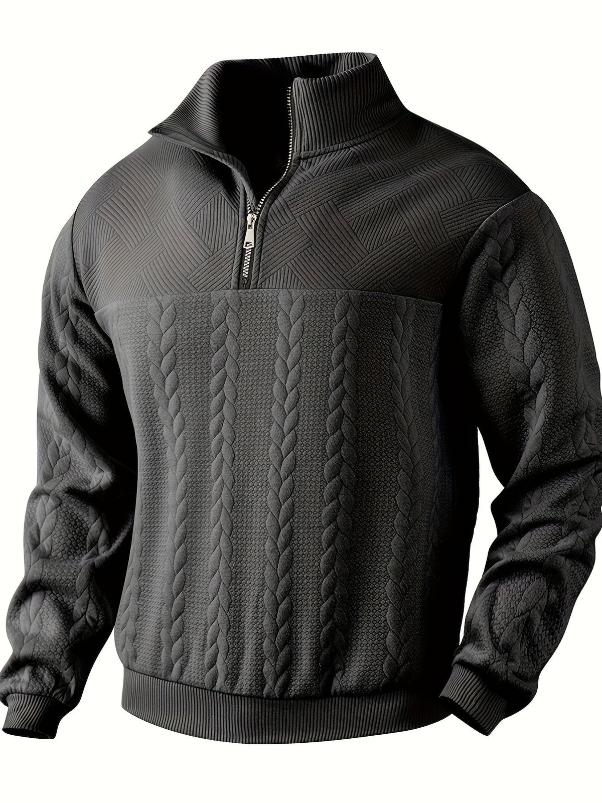 Klasična pletena majica s kabel uzorkom za muškarce